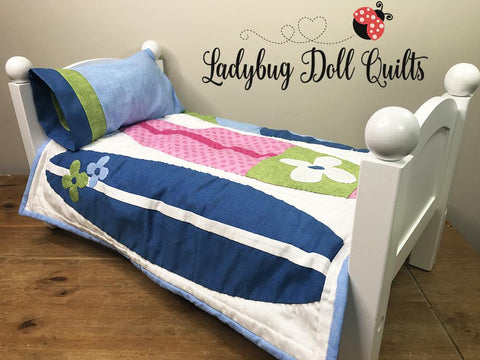 Ladybug Doll Quilts Quilt Surf's Up! 18" Doll Quilt Pattern larougetdelisle