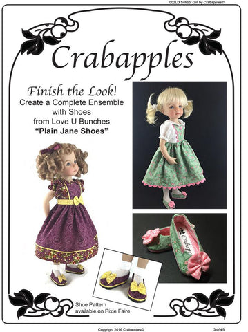 Crabapples Little Darling School Girl Pattern for Little Darling Dolls larougetdelisle