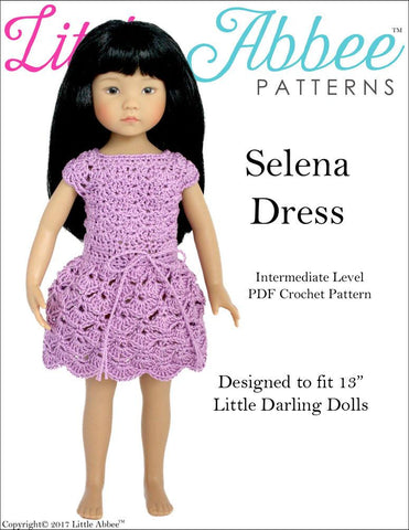 Little Abbee Little Darling Selena Dress Pattern for Little Darling Dolls larougetdelisle