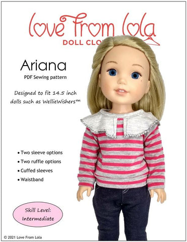 Love From Lola WellieWishers Ariana 14.5" Doll Clothes Pattern larougetdelisle