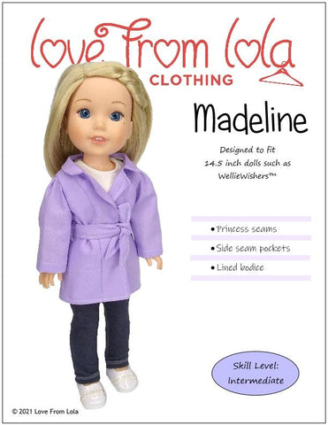 Love From Lola WellieWishers Madeline 14.5" Doll Clothes Pattern larougetdelisle