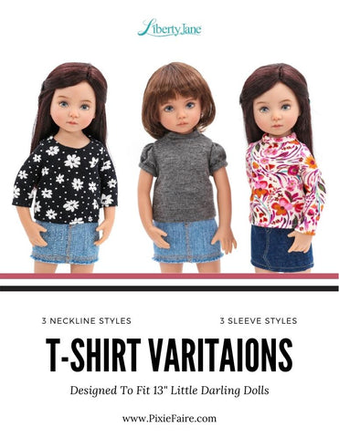Liberty Jane Little Darling T-Shirt Variations Pattern For Little Darling Dolls larougetdelisle