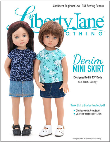 Liberty Jane Little Darling Mini Skirt Doll Clothes Pattern For Little Darling Dolls larougetdelisle