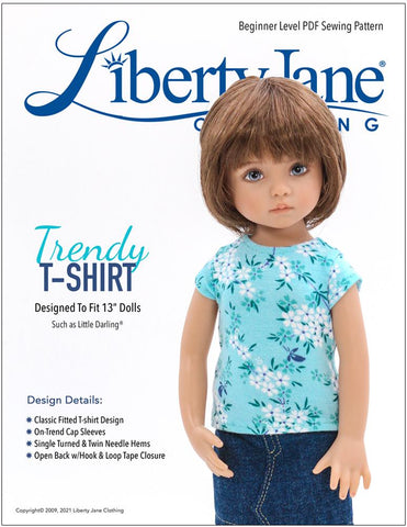 Liberty Jane Little Darling FREE T-Shirt Pattern For Little Darling Dolls larougetdelisle