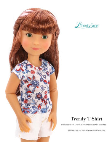 Liberty Jane Siblies FREE T-Shirt Pattern For 12" Siblies Dolls larougetdelisle