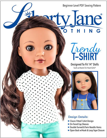 Liberty Jane H4H/Les Cheries FREE T-Shirt Pattern for 13 -14 inch Dolls larougetdelisle