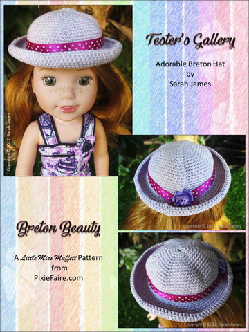 Little Miss Muffett Crochet Breton Beauty 14.5" Doll Clothes Crochet Pattern larougetdelisle