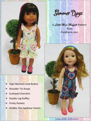 Little Miss Muffett WellieWishers Summer Dayz Pattern For 14.5-15 Inch Dolls larougetdelisle