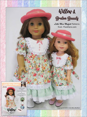 Little Miss Muffett WellieWishers Willow and Breton Beauty Bundle 14.5" Doll Clothes Pattern larougetdelisle