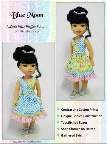Little Miss Muffett WellieWishers Blue Moon 14-14.5" Doll Clothes Pattern larougetdelisle