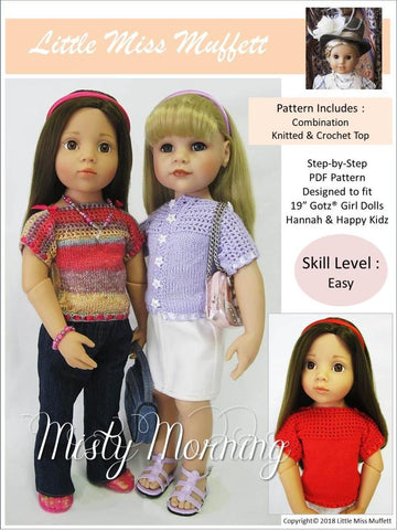 Little Miss Muffett Gotz 19" Misty Morning Knitting & Crochet Pattern for 19" Gotz Dolls larougetdelisle