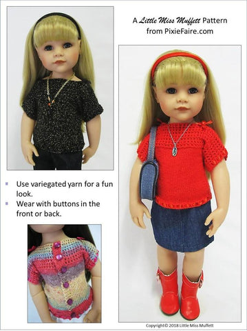 Little Miss Muffett Gotz 19" Misty Morning Knitting & Crochet Pattern for 19" Gotz Dolls larougetdelisle