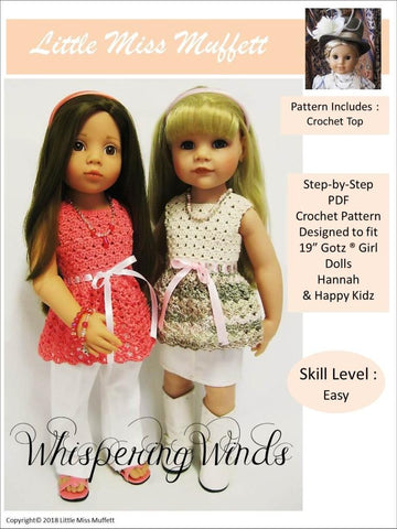 Little Miss Muffett Gotz 19" Whispering Winds Crochet Pattern for 19" Gotz Dolls larougetdelisle