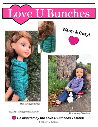 Love U Bunches Knitting Library Sweater Doll Clothes Knitting Pattern For BFC, Ink Dolls larougetdelisle