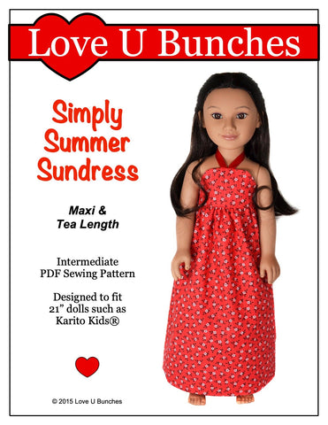 Love U Bunches Karito Kids Simply Summer Sundress Pattern for 21" Karito Kids Dolls larougetdelisle