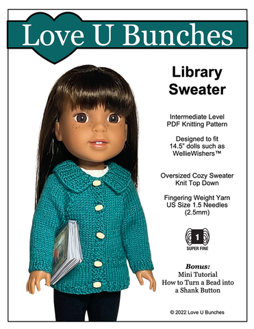 Love U Bunches Knitting Library Sweater Doll Clothes Knitting Pattern For 14.5 Inch Dolls larougetdelisle