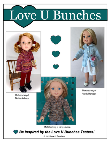 Love U Bunches Knitting Library Sweater Doll Clothes Knitting Pattern For 14.5 Inch Dolls larougetdelisle