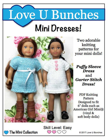 Love U Bunches Mini Mini Dresses Knitting Pattern for Mini Dolls larougetdelisle