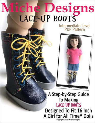 Miche Designs A Girl For All Time Lace-Up Boots for AGAT Dolls larougetdelisle