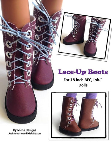 Miche Designs BFC Ink Lace Up Boots for BFC, Ink. Dolls larougetdelisle