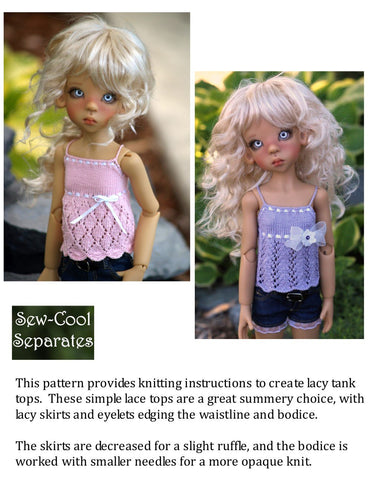 Sew Cool Separates BJD Light & Lacy Knitting Pattern for MSD Ball Jointed Dolls larougetdelisle