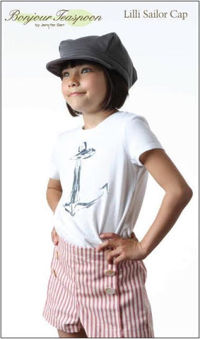 Bonjour Teaspoon 18 Inch Modern Lilli Sailor Cap Pattern for Kids and 18" Dolls larougetdelisle