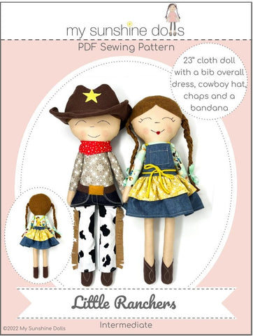 My Sunshine Dolls Cloth doll Little Ranchers Cloth Doll Pattern larougetdelisle