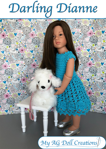 My AG Doll Creations Gotz 19" Darling Dianne Dress Doll Crochet Pattern for 19" Gotz® Dolls larougetdelisle