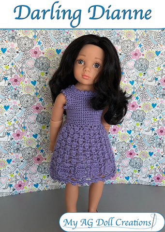 My AG Doll Creations Gotz 19" Darling Dianne Dress Doll Crochet Pattern for 19" Gotz® Dolls larougetdelisle