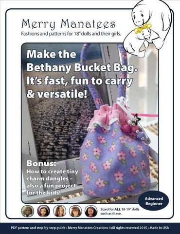 Merry Manatees 18 Inch Modern Bethany Bucket Bag 18" Doll Accessories larougetdelisle