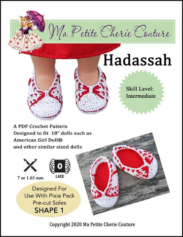 Mon Petite Cherie Couture Crochet Hadassah 18" Doll Shoe Crochet Pattern larougetdelisle