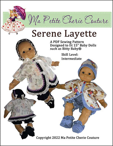 Mon Petite Cherie Couture Bitty Baby/Twin Serene Layette 15" Baby Doll Clothes larougetdelisle