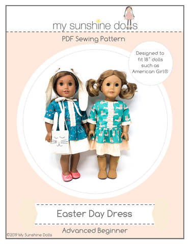 My Sunshine Dolls 18 Inch Modern Easter Day Dress for 18" Doll Clothes Pattern larougetdelisle