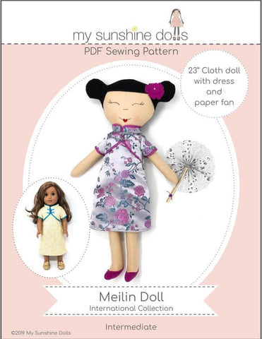 My Sunshine Dolls Cloth doll Meilin Doll 23" Cloth Doll Pattern larougetdelisle