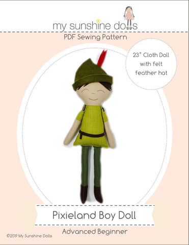 My Sunshine Dolls Cloth doll Pixieland Boy 23" Cloth Doll Pattern larougetdelisle