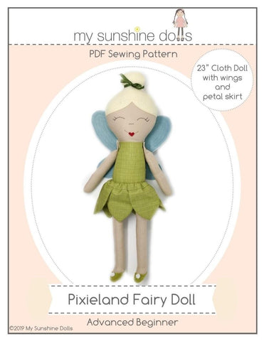 My Sunshine Dolls Cloth doll Pixieland Fairy 23" Cloth Doll Pattern larougetdelisle