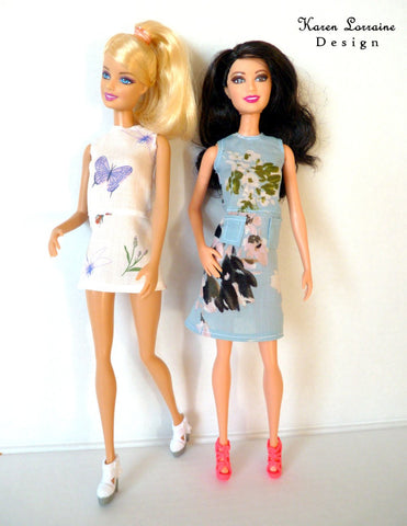 Karen Lorraine Design Barbie Meadow Dress for 9" - 12" Fashion Dolls larougetdelisle
