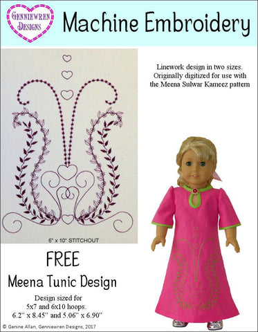 Genniewren Machine Embroidery Design FREE  Meena Tunic Machine Embroidery Design larougetdelisle