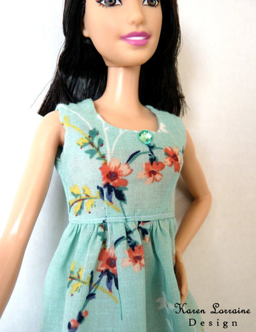 Karen Lorraine Design Barbie Melrose Dress for 10"-12" Fashion Dolls, Blythe, and Pullip larougetdelisle
