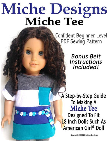 Miche Designs 18 Inch Modern Miche Tee 18" Doll Clothes Pattern larougetdelisle