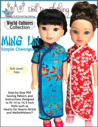 Doll Tag Clothing WellieWishers Ming Lin Pattern for 14 to 14.5 Inch Dolls larougetdelisle