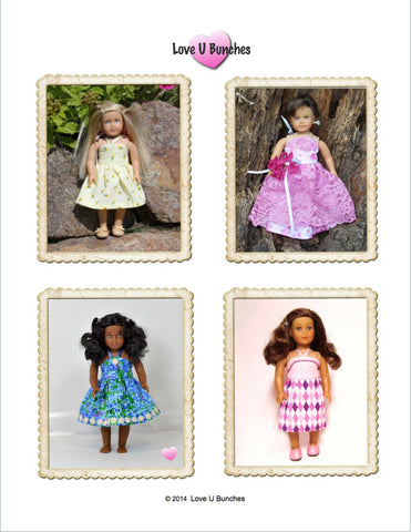 Love U Bunches 18 Inch Modern Simply Summer Sundress Bundle 6" and 18" Doll Clothes Pattern larougetdelisle