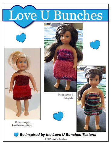 Love U Bunches Mini Fall Ensemble Knitting Pattern for Mini Dolls larougetdelisle