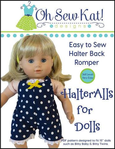 Oh Sew Kat Bitty Baby/Twin HalterAlls for Dolls 15" Baby Doll Clothes larougetdelisle