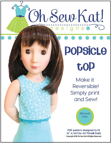 Oh Sew Kat A Girl For All Time Popsicle Top Pattern For AGAT Dolls larougetdelisle