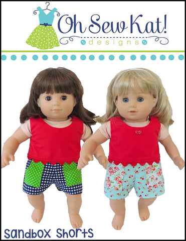 Oh Sew Kat Bitty Baby/Twin Sandbox Shorts 15" Baby Doll Clothes Pattern larougetdelisle
