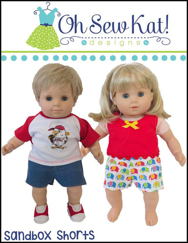 Oh Sew Kat Bitty Baby/Twin Sandbox Shorts 15" Baby Doll Clothes Pattern larougetdelisle