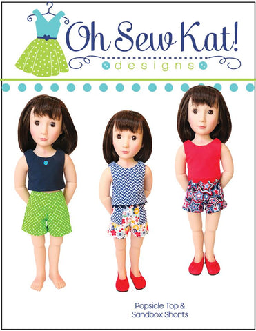 Oh Sew Kat A Girl For All Time Sandbox Shorts Pattern For AGAT Dolls larougetdelisle