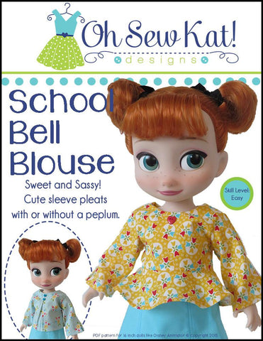 Oh Sew Kat Disney Doll School Bell Blouse Pattern for Disney Animator Dolls larougetdelisle