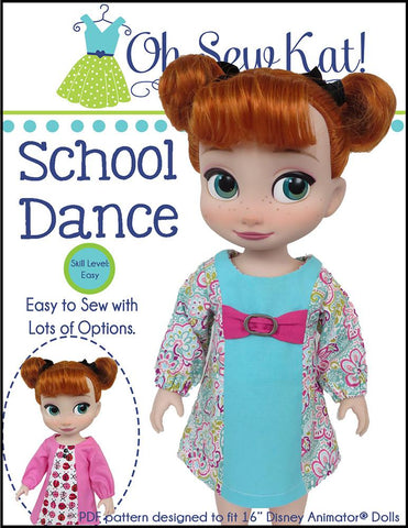 Oh Sew Kat Disney Doll School Dance Pattern for Disney Animator Dolls larougetdelisle